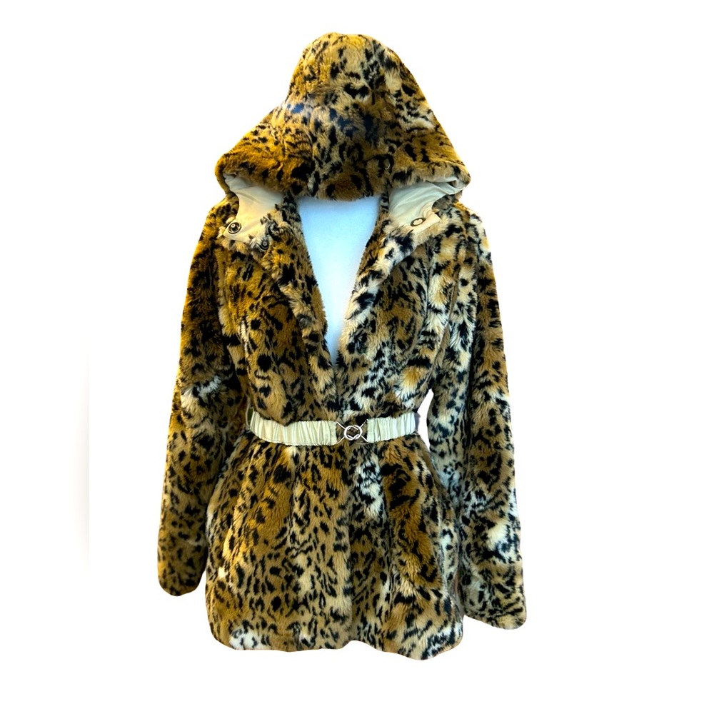 VINTAGE Leopard Faux Fur Jacket